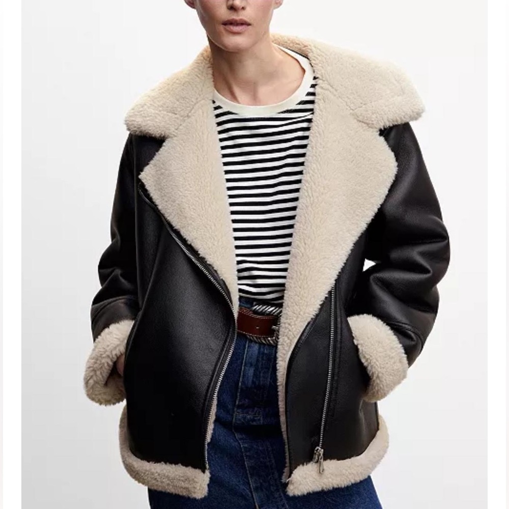 Mango Double Faced Faux Leather Jacket